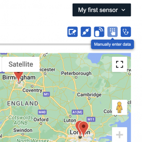 Button to manually enter sensor data